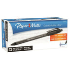 Paper Mate −  Stylo à bille Flexgrip Elite − rétractable − 1,0 mm − noir − paquet de 12-Technologie d’encre Floating Ball pour une écriture fluide et large