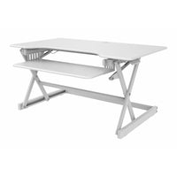 Rocelco - Support de bureau haut de gamme DADR-40 à hauteur réglable - 40 po - avec portée verticale allongée - Blanc-Largeur totale de 40 po pour accueillir des moniteurs supplémentaires et vos effets. Des hauteurs ajustables de 5 po à 20 po fournissent la hauteur et l'angle de travail appropriés pour s'asseoir et se tenir debout.