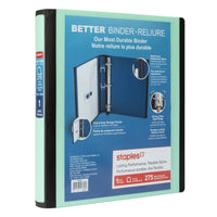 Staples - Reliure Better Binder - 1 po - menthe-Plus résistante et plus facile à utiliser