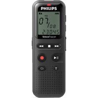 Philips - Enregistreur audio VoiceTracer DVT1160-Enregistreur audio noir, memoire flash de 8 Go, duree d'enregistrement : Mono HQ : 48 heures (PCM/WAV), mono SP : 150 heures (PCM/WAV), mono LP : 590 heures (PCM/WAV)