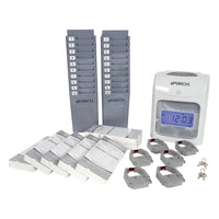 uPunch Calculant l'Horloge Punch avec Cartes, Clés, Rack et Rubans-Calcul de l'horloge. Horloge grise.