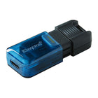Kingston - DataTraveler 80 M Clé Flash USB-C de 64 Go - Bleu/Noir-Capuchon mobile facile à utiliser pour la protection du connecteur lorsqu'il n'est pas utilisé