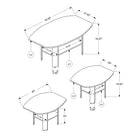 Monarch Specialties - 7873P Ens De Tables - 3Pcs/Chêne Brun-Le match parfait pour les salons, sous-sols et salles familiales decontractes ou formels.