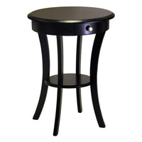 Winsome – Table d’appoint Sasha ronde, noir-Table de bout simple et élégante. Grâce à son design lisse et arrondi, cette table s’adapte à tout décor. Assemblage nécessaire