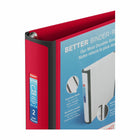 Staples - Reliure Better Binder, 2 po, rouge-Grâce à la fenêtre transparente, ces reliures sont de bonnes reliures de présentation