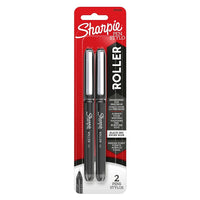Sharpie - Stylo à bille roulante pointe aiguille, noir, paquet de 2-Stylos à bille roulante