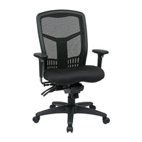 Fauteuil Pro-Line à dossier élevé ProGrid, accoudoirs réglables, siège coulissant et réglage multifonction, noir-Dossier ProGrid perméable à l'air avec soutien lombaire intégré