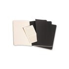 Moleskine – Journal, ligné, grand format, noir, Paquet de 3-Couture visible au dos