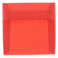 JAM Paper Enveloppes translucides carrées de 8,5 x 8,5 po, rouge primaire, 50/paquet-Enveloppes translucides en papier rouge