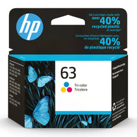HP 63 Cartouche d'encre tricolore d'origine (F6U61AN)-Cartouches d'encre HP 63 compatibles avec modèles : HP Deskjet 1112, 2130, 2132, 3630, 3632, 3633, 3634, 3636, 3637