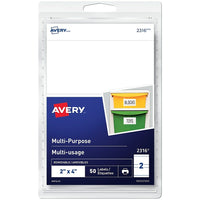 Avery − Étiquettes rectangulaires multi-usages Avery blanches à imprimer ou à écrire − 2 po x 4 po − paquet de 50, (2316)-Les étiquettes amovibles permettent d’étiqueter des boîtes, des enveloppes, des paquets et bien d’autres choses encore, avec la liberté de changer, de réviser et de mettre à jour les documents en fonction de l’évolution du contenu.