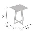 Safdie & Co. 15.5L Table D'Appoint Carré - Métal Noir - Gris Foncé-Facile à assembler.