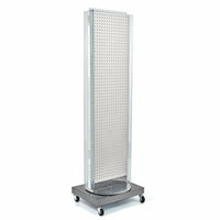 Azar Displays – Panneau perforé d’affichage autoportant, base rotative, 60 x 16 po, blanc (700258-WHT)-Fabriqué en panneau perforé