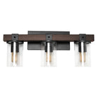 Elegant Designs 40 watts type A19 ampoule à culot moyen lanterne industrielle aspect bois restauré vanité de bain 3 lumières-Vanité Lumière