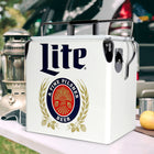 Miller Lite - Glaciere retro avec ouvre-bouteille, 13 L (14 q), Blanc-Oeuvre d'art officielle de Miller Lite