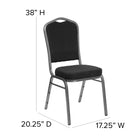 Flash Furniture – Chaise de banquet empilable à dossier couronne, bâti argenté avec tissu à motif de pois noir, (FDC01GVS0810)-Coussin de siège épais de 2,5 pouces