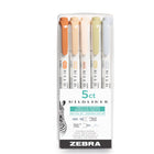 Zebra - Surligneurs Mildliner Palette de 5 couleurs neutres - assorties - paquet de 5-Cuivre, Beige, Crème, Olive, Gris froid