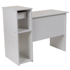 Flash Furniture Bureau d'ordinateur Highland Park blanc avec étagères et tiroir-Plateau à clavier coulissant: 29 po larg. x 12 po prof. x 2 po haut. du sol