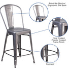 Flash Furniture - Tabouret de comptoir à enduit lustré de 24 pouces de hauteur pour l'intérieur avec dossier-Finition en poudre lustré