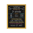 Quartet – tAbleau noir réutilisable à motif « First Day Of », 11 po x 14 po-Cadre au fini bois offrant un aspect de luxe