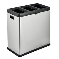 Poubelle à 3 compartiments et bac de recyclage Step N 'Sort 60L-Couvercle facile à soulever pour un accès rapide