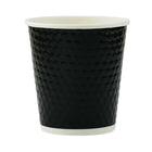 Gobelets à Double Paroi Ondulée (inclus Couvercle) - 10oz - Diamant Noir - Paquet de 100-Construction à double paroi de qualité supérieure pour une sensation robuste
