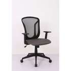 Brassex - Chaise de bureau Angelo, noir/gris-Hauteur réglable avec vérin hydraulique de 100 mm