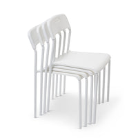 CB Office Tactic Multi-Purpose Armless Stacking Chairs - White - 4 Pack-Chaises polyvalentes empilables