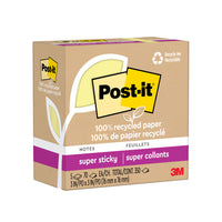 Post-it - Feuillets super collants - 3 po x 3 po - Jaune Canari - 70 feuilles/bloc - Paquet de 5, 370 feuilles-Utiliser pour les rappels sur les portes, les fenêtres et les murs