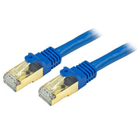 StarTech Câble de raccordement Ethernet Cat6a blindé, 12 pi, bleu (C6ASPAT12BL)-Protège vos données contre le bruit, les interférences radio et les perturbations électromagnétiques