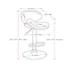 CorLiving™ - Tabouret de bar courbé anatomique et ajustable, similicuir noir, ensemble de 2-Dimensions (po) : 16,25 lar. x 18,75 prof.