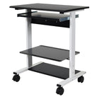 Luxor – Poste de travail debout ajustable (STAND-WS30) à trois tablettes, noir/blanc-Dimensions (po) : 28.5 x 20 x 9,5