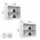 Bush Furniture - Bibliothèque à 2 tablettes Universal UB001PW - blanc pur - ensemble de 2-Tablette ajustable solide de 1 po d’épaisseur dans chaque bibliothèque pour des possibilités de rangement polyvalentes