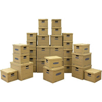 Bankers Box - Trousse de déménagement classique SmoothMove, boîtes assorties - Paquet de 30-Configuration facile, aucun ruban adhésif requis pour l'assemblage de la boîte