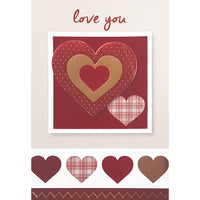 Rosedale Gold - Cartes de souhaits/Enveloppes - Joyeuse St-Valentin Amour - 5-1/2 po x 8 po - paquet de 6-Imprimées sur un papier de qualité non couché