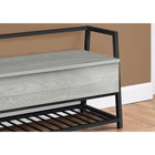 Monarch Specialties - 4500 Banc 42"L -Rangement Gris/Metal Noir-Dimensions du produit: 23 pouces H x 42 pouces L x 16 pouces P