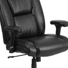 Chaise de travail pivotante HERCULES Big and Tall avec accoudoirs ajustables, capacité 400 lb, cuir noir (GO2132LEA)-Mécanisme de verrouillage d'inclinaison
