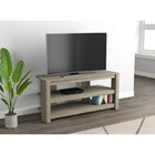 Safdie & Co Meuble TV avec 2 étagères Open Concept - Taupe foncé-Rangement électronique spacieux