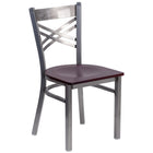 Flash Furniture - Chaise de restaurant en métal de la série HERCULES avec dossier en croix à enduit lustré - siège bois d'acajou-Capacité de poids de 500 lb