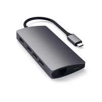 Satechi Adaptateur Ethernet USB-C V2 avec Ethernet Multi-Port 4K - Gris sidéral-Adaptateurs USB-C
