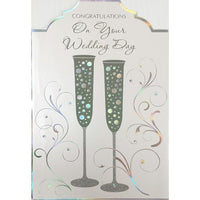 Rosedale – Cartes de souhaits et enveloppes « Congratulations on Your Wedding », doré, 5 1/2 x 8 po, 6/paquet (19930)-Imprimées sur du papier cartonné non couché de haute qualité