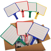 Kleenslate Kit de classe de palettes de tableau blanc recto-verso vierge/ligné rectangle effaçable à sec, paquet de 24-Les étudiants adoreront ces palettes compactes effaçables à sec