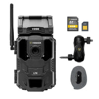 VOSKER V200 Caméra de sécurité mobile sans fil 4G/LTE avec panneau solaire et GPS-100% Sans-fil, aucun Wi-Fi requis grâce à la connexion cellulaire LTE