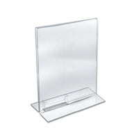 Azar Displays – Porte-affiche vertical recto verso, cartes professionnelles, 11 x 8,5po, acrylique, transparent, 10/pqt (252040)-Pour une information publicitaire et des coordonnées visibles