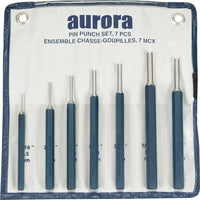 Aurora Tools – Ensemble de 7 chasse-goupilles-Idéal pour expulser et retirer des goupilles et des clés déjà desserrées et après le mouvement initial à partir d’un poinçon de déblocage