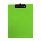 Geo – Planchettes en plastique, format lettre, 9 x 12 po, vert, 12 par paquet-Planchette faite de plastique robuste avec crochet rétractable.