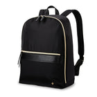 Samsonite Mobile Solution Sac à Dos Essentiel 14.1", Noir-Noir, Fabriqué en sergé de nylon enduit résistant à l'eau avec des accents de cuir végétalien