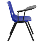 Flash Furniture – Chaise coquille ergonomique avec tablette rabattable à droite, bleu (RUTEO1BLRTAB)-Assemblage requis