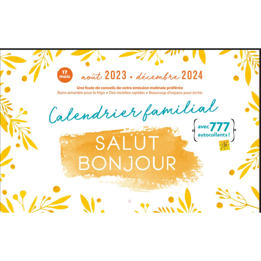 Calendrier Familial Salut Bonjour 2023-2024 (Août 2023 à Décembre 2024)  Clément - Équipement - Clément
