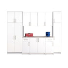 Prepac Ensemble de rangement A Élite de 112 po - 9 pièces, blanc-L’ensemble A comprend : 1 armoire de rangement de 32 po (BES-3264), 1 armoire murale empilable de 32 po (BEW-3224), 2 armoires sur plancher de 16 po (BED-1636), 1 armoire sur plancher de 32 po (BEB-3236), 2 armoires murales hautes de 30 po (BEW-3230), 1 armoire étroite de 16 po (BEB-1664), 1 armoire murale empilable de 16 po (BEW-1624)